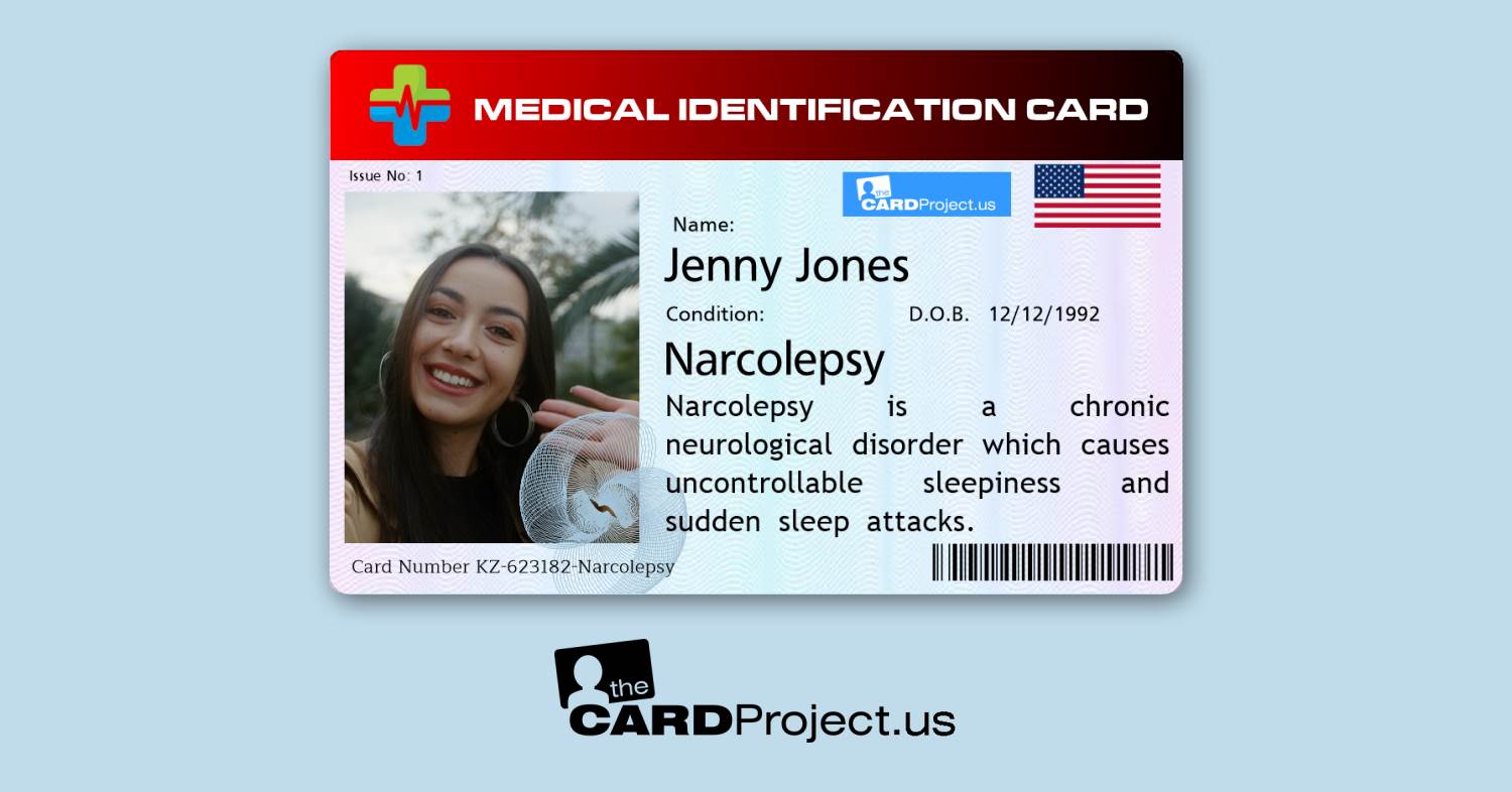 Narcolepsy Premium Medical Card (FRONT)